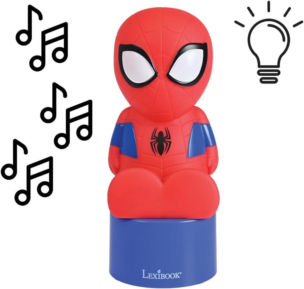 Lexibook - Spiderman Bluetooth Speaker Night Light - Red/Blue