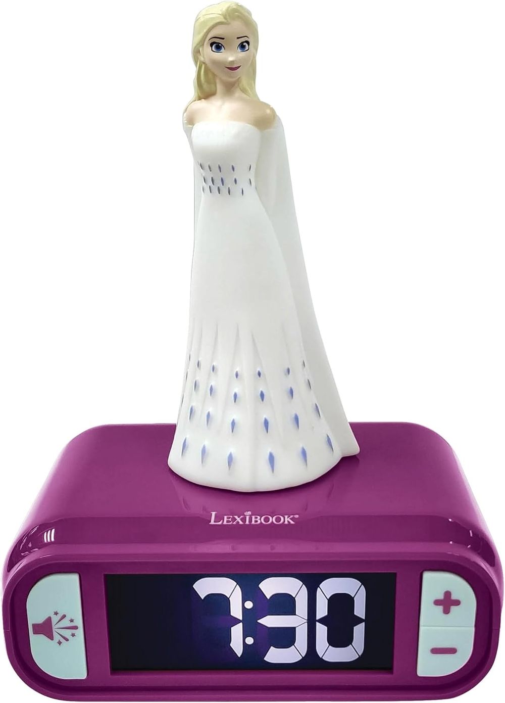 Lexibook - Disney Frozen 2 Elsa Digital Alarm Clock - White/Purple
