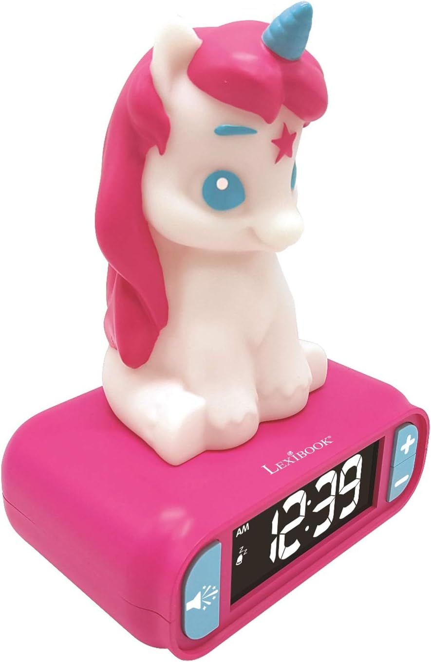 Lexibook - Kids Led Unicorn Digital Alarm Clock - Pink