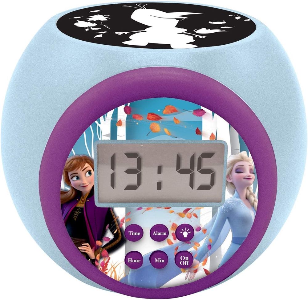 Lexibook - Disney Frozen 2 Anna And Elsa Projector Alarm Clock - Blue/Purple