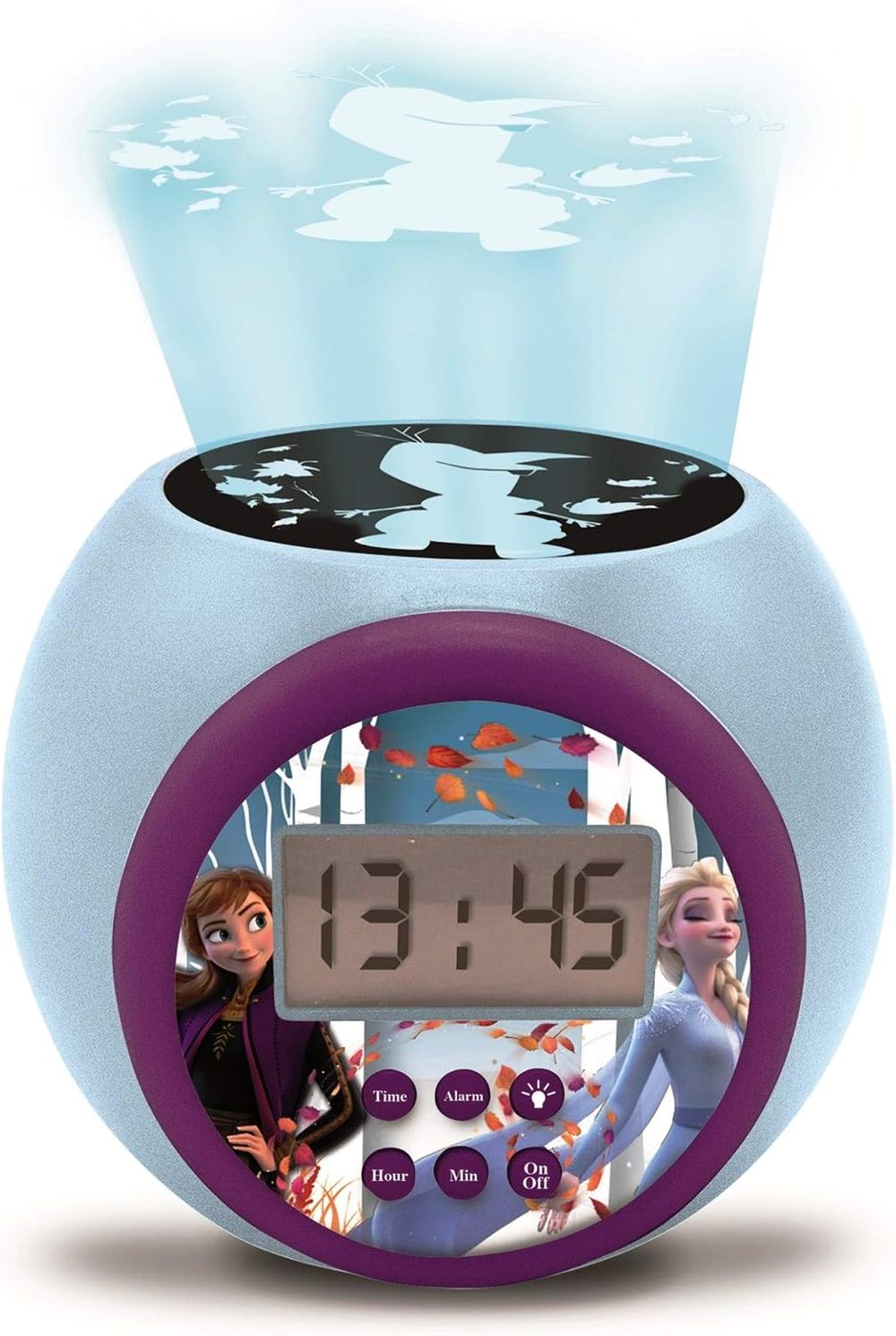 Lexibook - Disney Frozen 2 Anna And Elsa Projector Alarm Clock - Blue/Purple