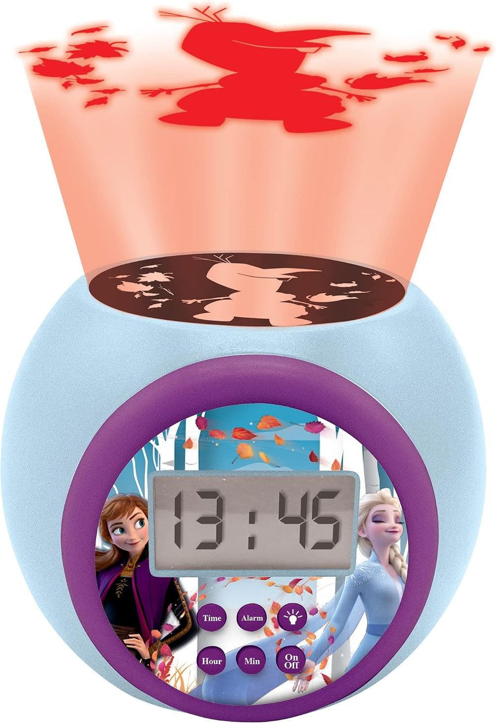 Lexibook - Disney Frozen 2 Anna And Elsa Projector Alarm Clock - Blue/Purple