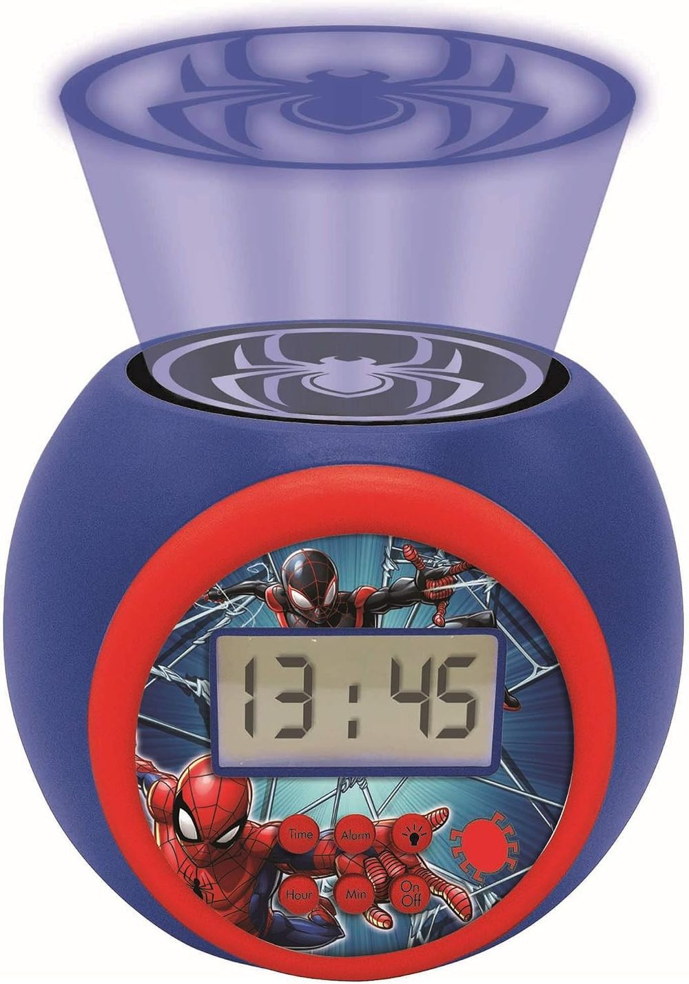 Lexibook - Marvel Spiderman Projector Alarm Clock - Red/Blue