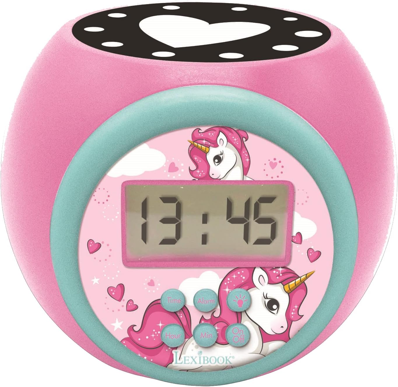 Lexibook - Kids Unicorn Projector Alarm Clock - Pink
