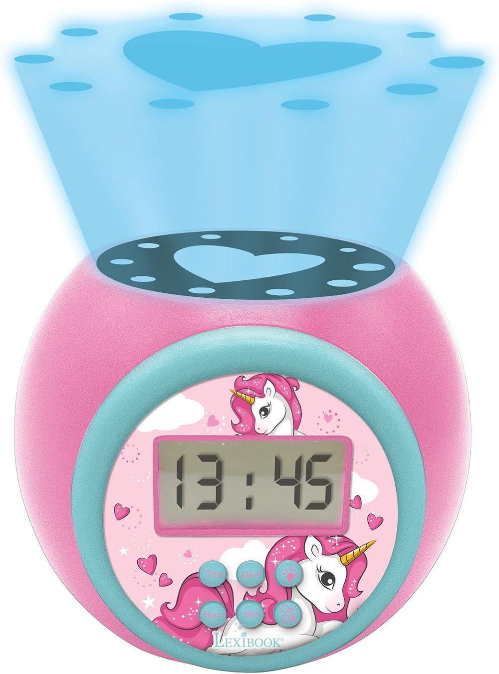 Lexibook - Kids Unicorn Projector Alarm Clock - Pink