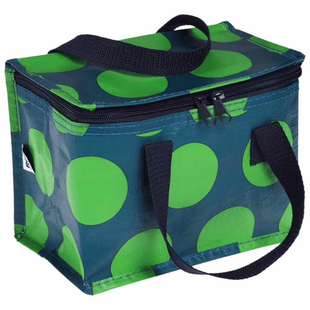 Rex London - Insulated Lunch Bag - Green On Blue Spotlight