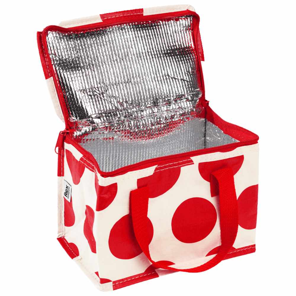 Rex London - Insulated Lunch Bag - Red On White Spotlight