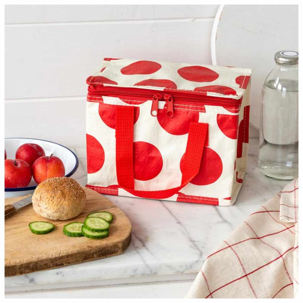 Rex London - Insulated Lunch Bag - Red On White Spotlight