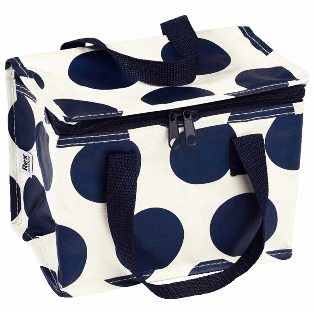 Rex London - Insulated Lunch Bag - Navy On White Spotlight