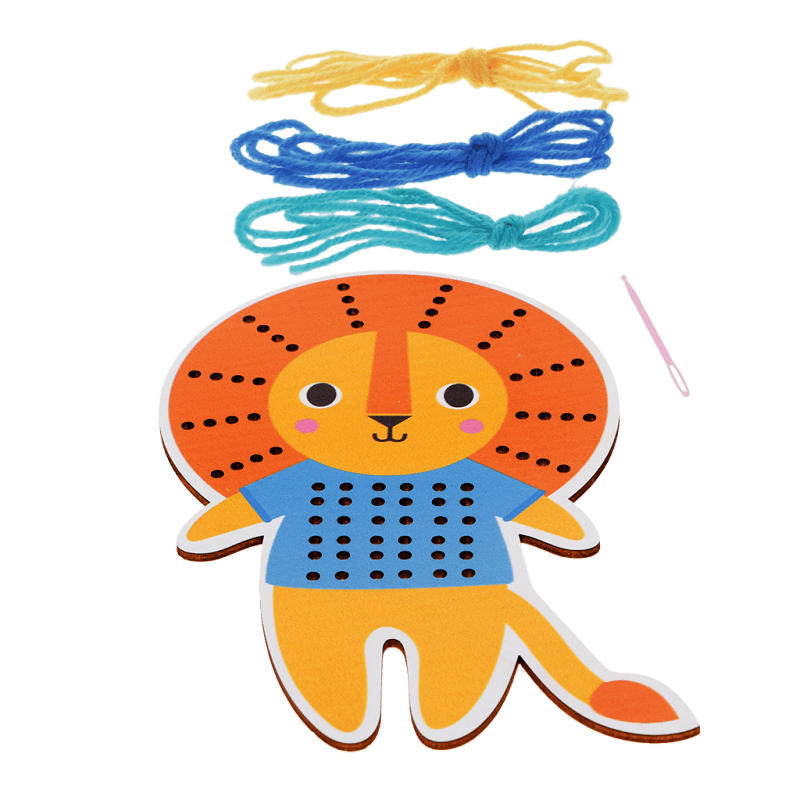 Rex London - Learn To Sew Wooden Hand-stitch Set - Lion