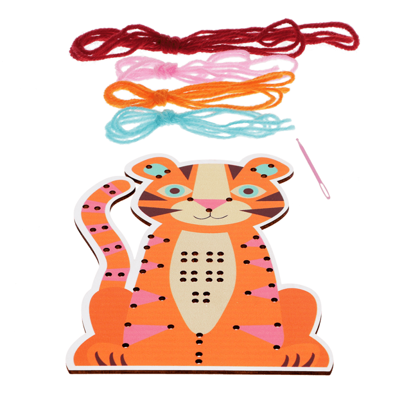 Rex London - Learn To Sew Wooden Hand-stitch Set - Tiger