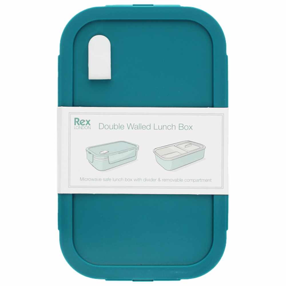 Rex London - Double Wall Lunch Box With Divider - Blue