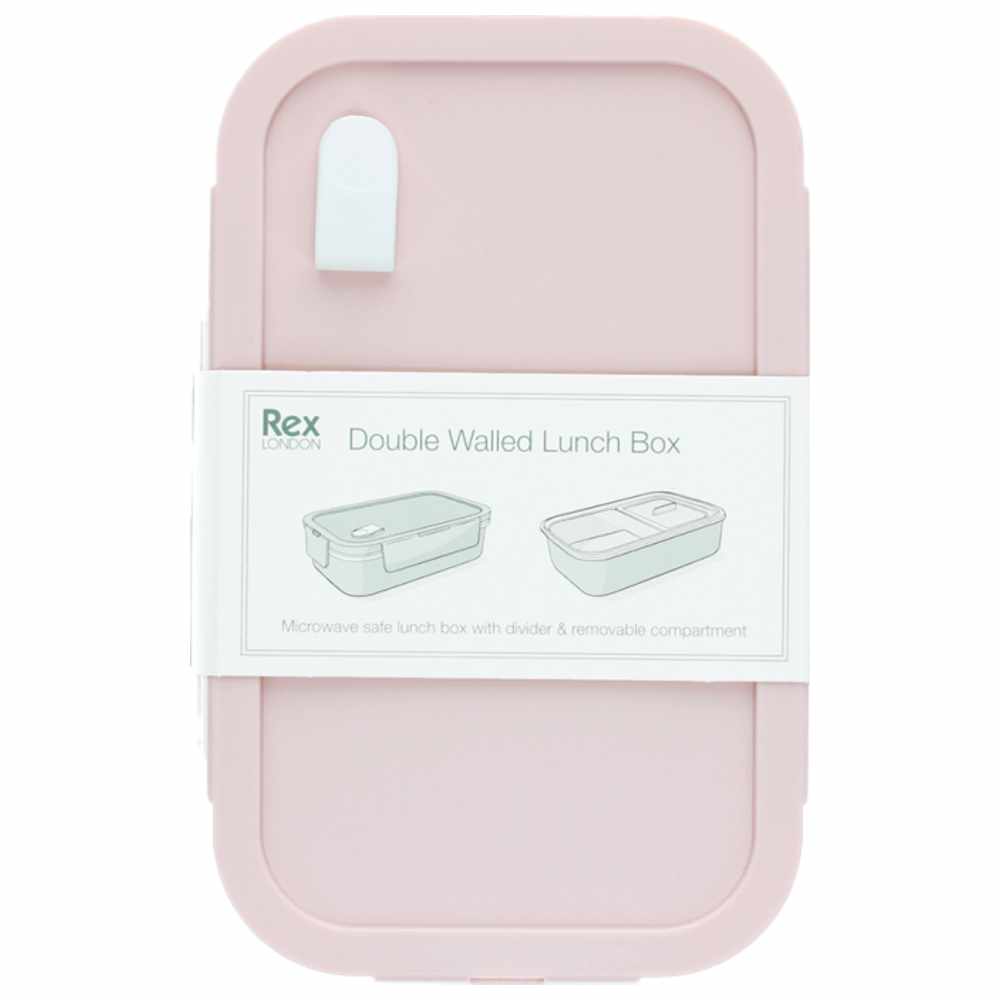 Rex London - Double Wall Lunch Box With Divider - Pink