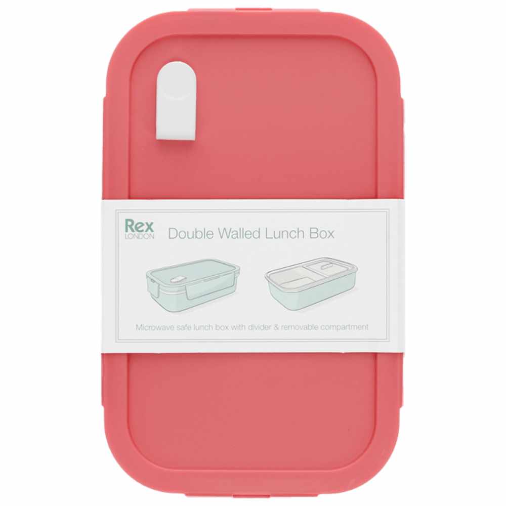 Rex London - Double Wall Lunch Box With Divider - Rose Pink