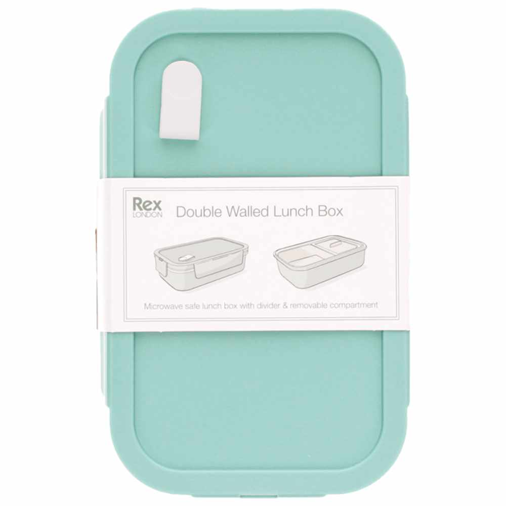 Rex London - Double Wall Lunch Box With Divider - Pale Blue