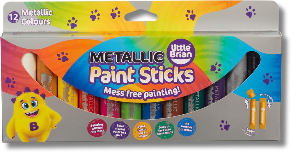 Little Brian - Metallic Paint Sticks - Multicolor - 12 Pc Set