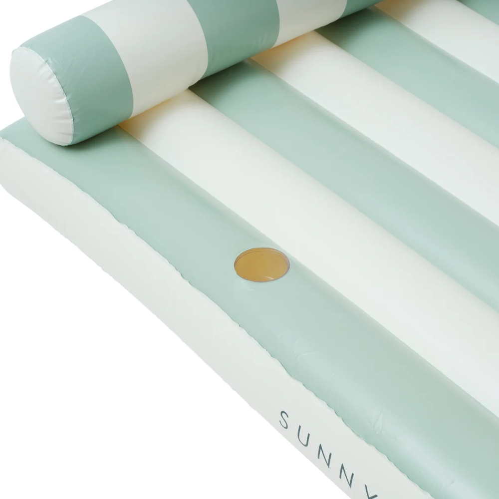 SunnyLife - Luxe Lilo Inflatable Pool Float Lounger - Green Stripe