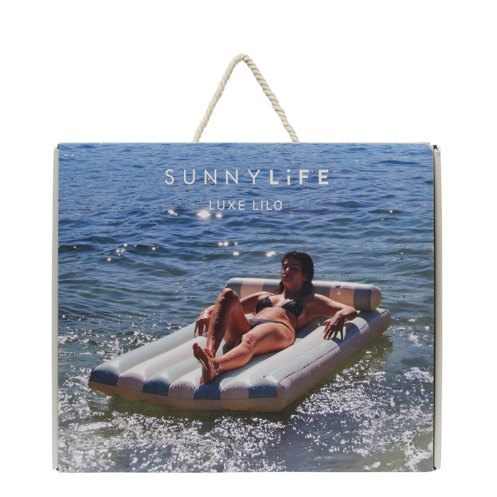 SunnyLife - Luxe Lilo Inflatable Pool Float Lounger - Green Stripe