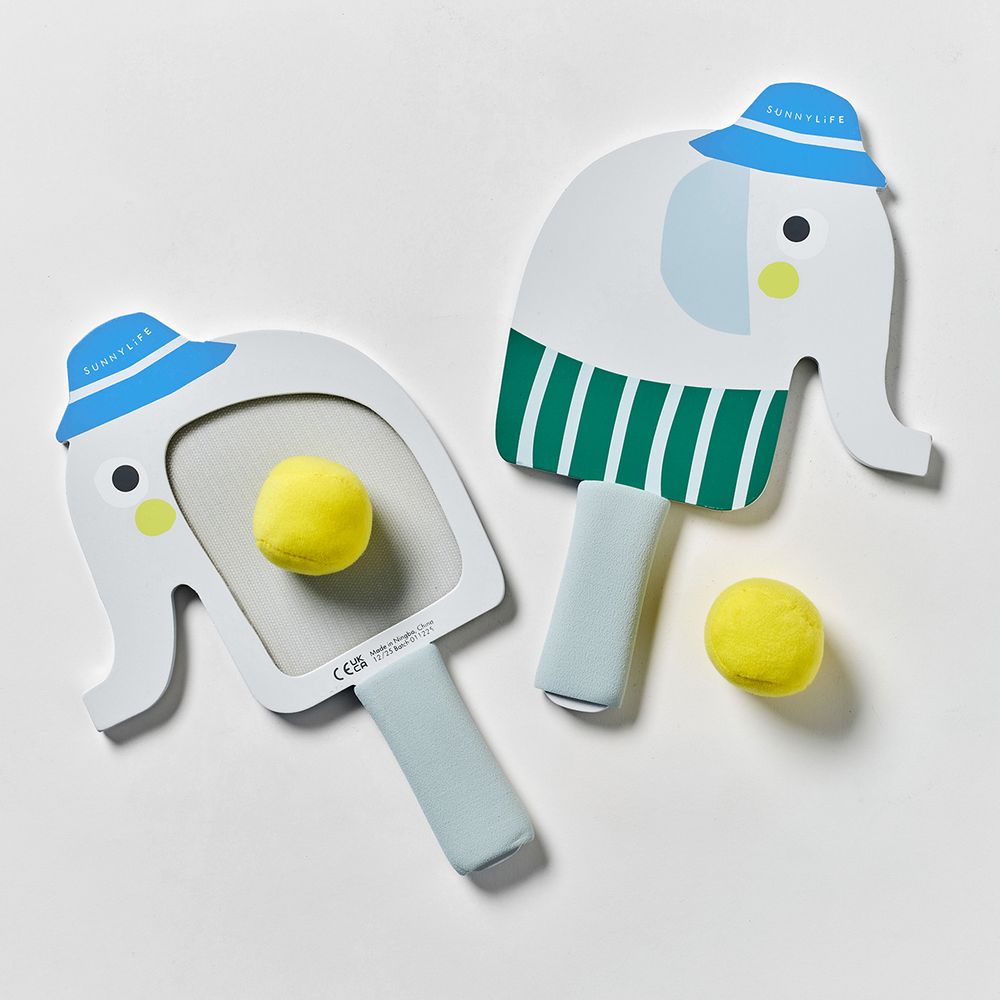 SunnyLife - Kids Velcro Beach Bats Set - Eli The Elephant - 2 Pcs