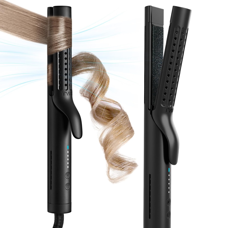 Tymo - Airflow 2-in-1 Hair Curler And Straightener - Black