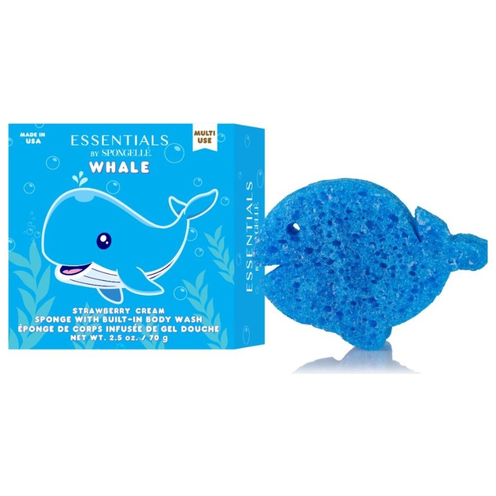 Spongelle - Essentials Strawberry Cream Whale Body Wash Infused Buffer - 70 gm