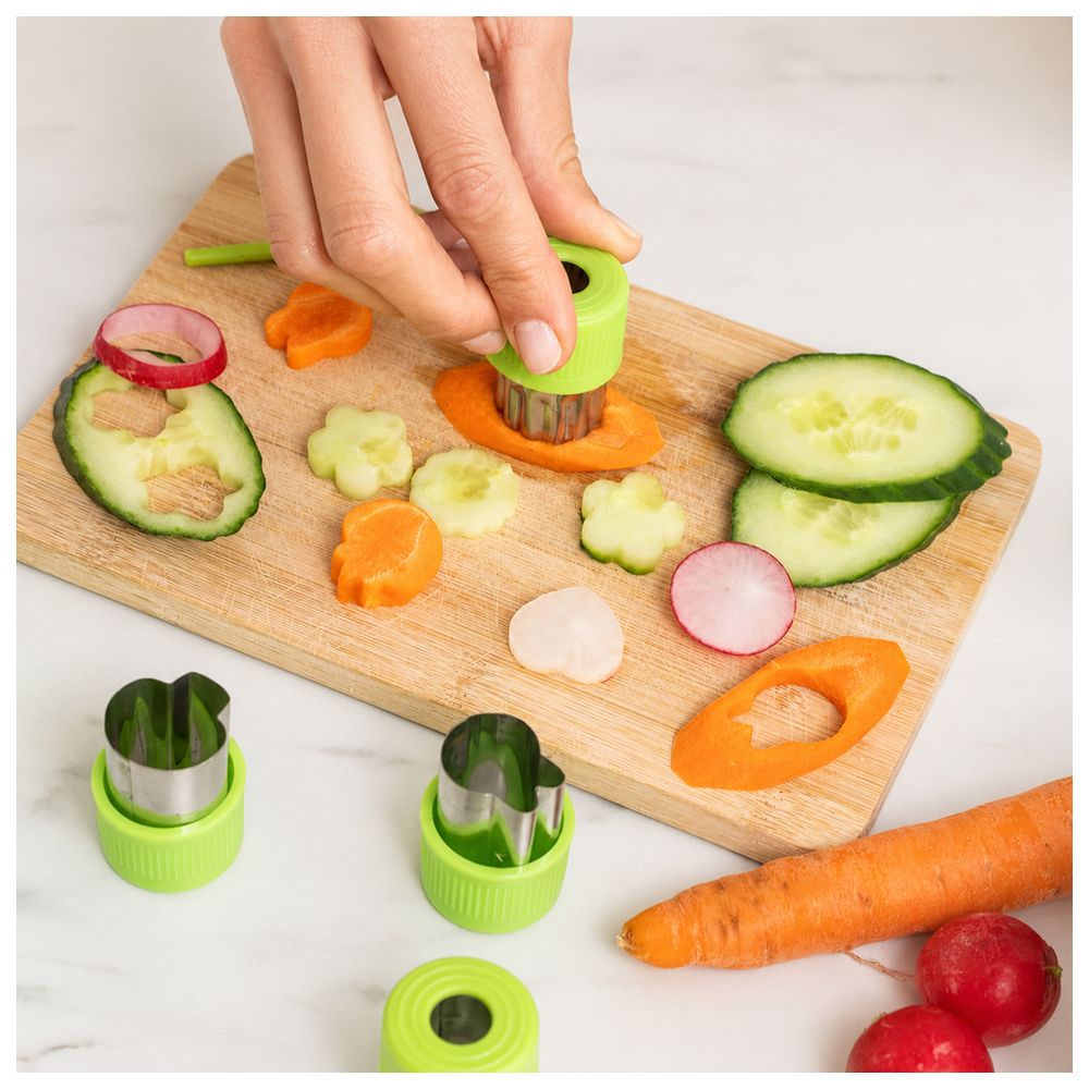 Bonbon - Stainless Steel Fruit And Vegetable Cutter - Green - 9 Pc Set