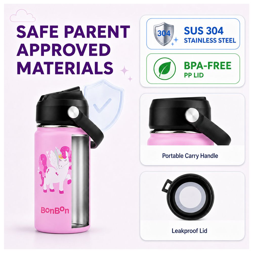 Bonbon - Stainless Steel Water Bottle - Unicorn - 350 ml