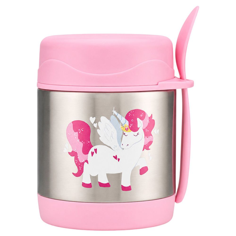 Bonbon - Stainless Steel Food Jar With Spork - Unicorn - 300 ml