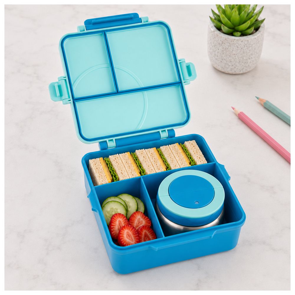 Bonbon - 3/4 Compartment Grand Lunch Box With Thermos Food Jar