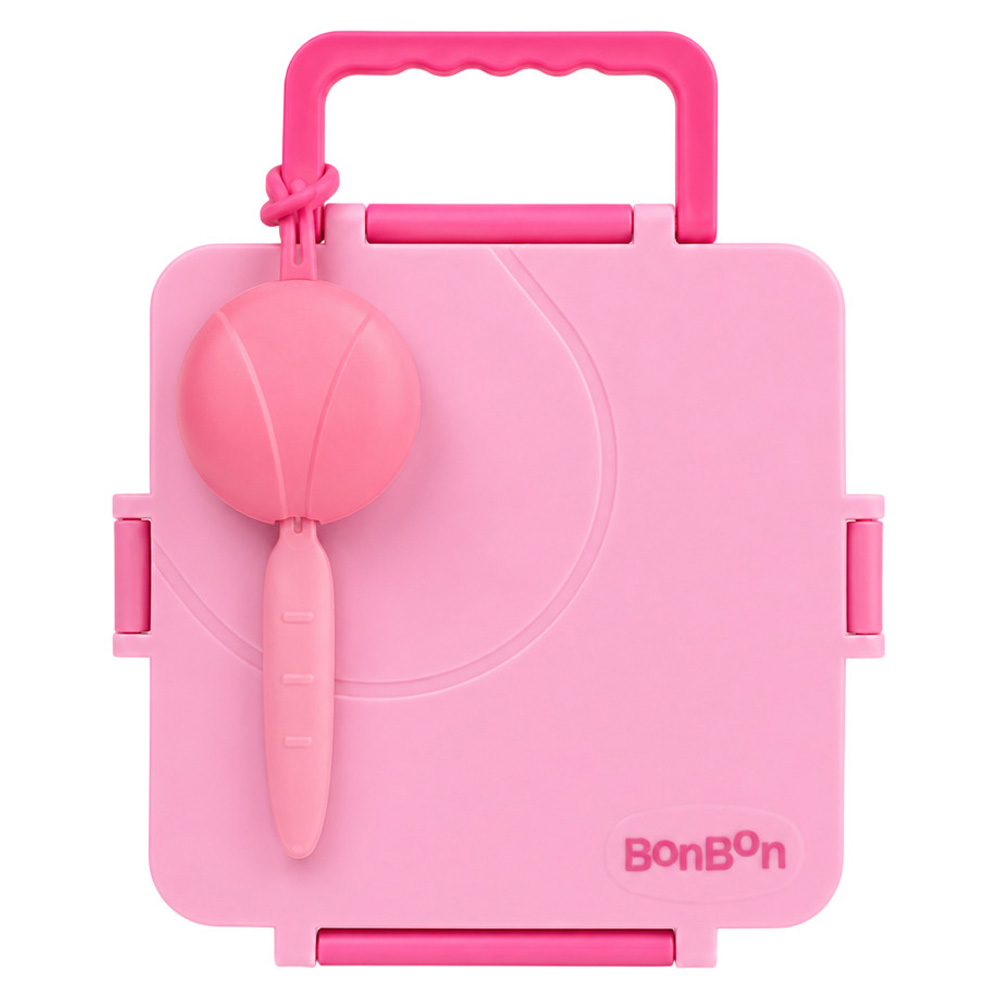 Bonbon - 3/4 Compartment Grand Lunch Box With Thermos Food Jar - Pink