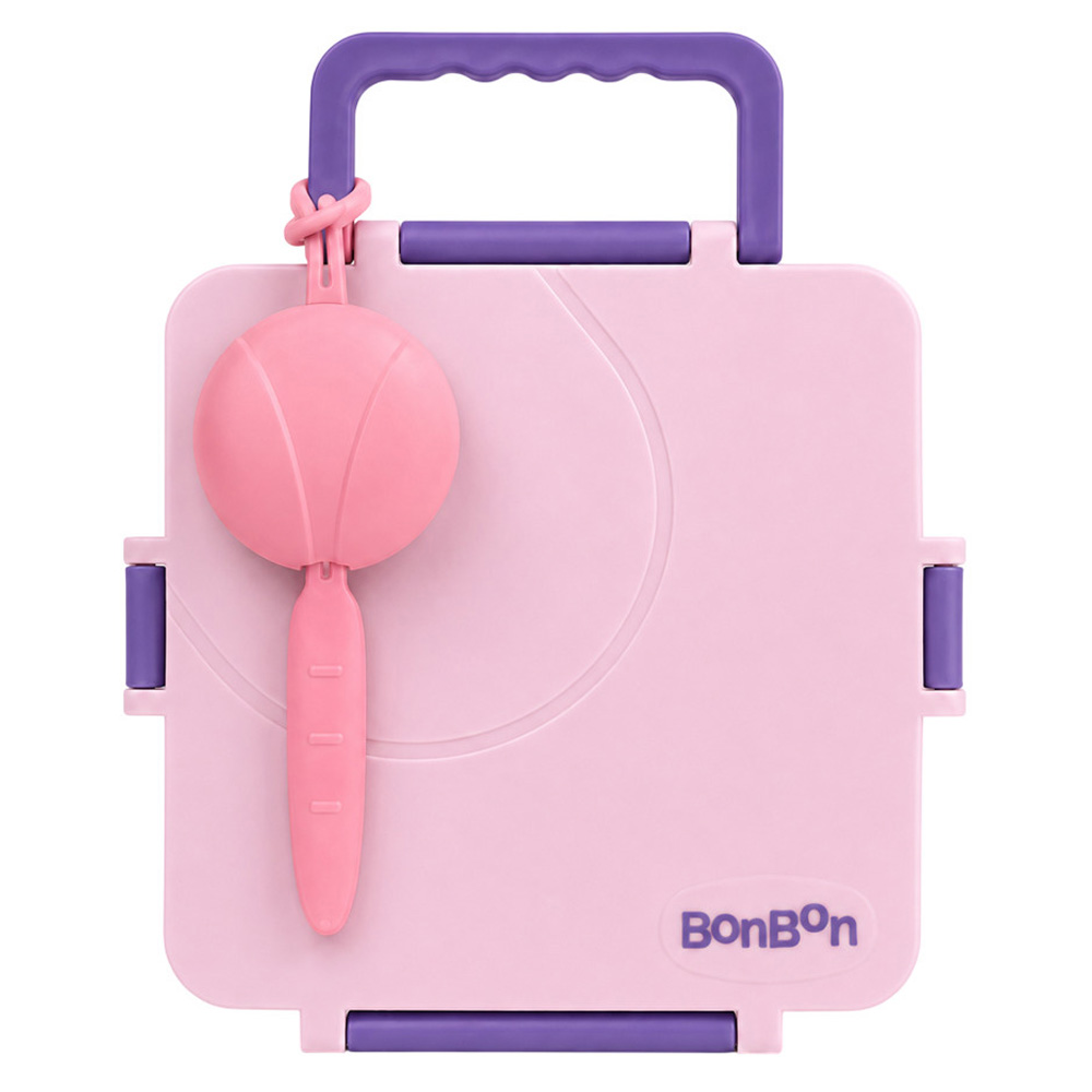 Bonbon - 3/4 Compartment Grand Lunch Box With Thermos Food Jar - Purple