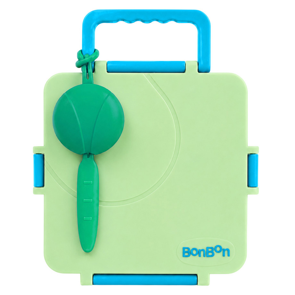 Bonbon - 3/4 Compartment Grand Lunch Box With Thermos Food Jar - Green