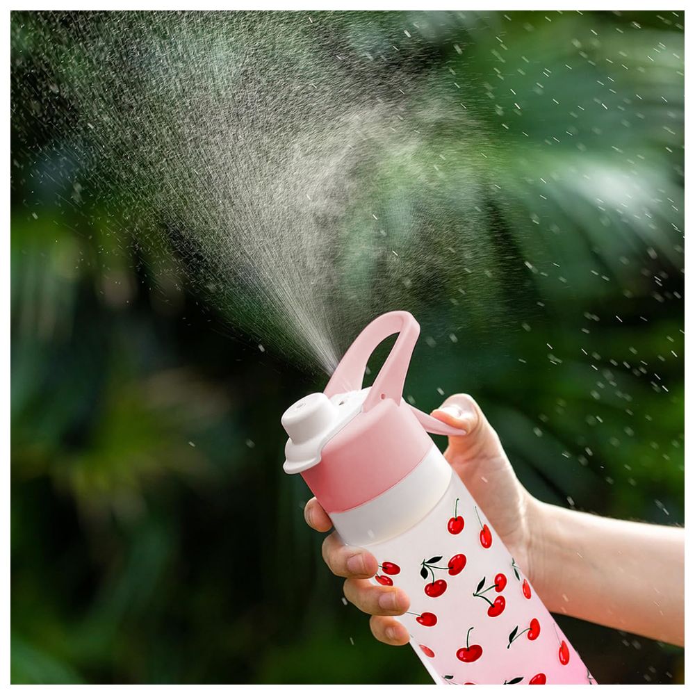 Bonbon - Tritan Water Bottle With Cooling Spray - Cherries - 650 ml 