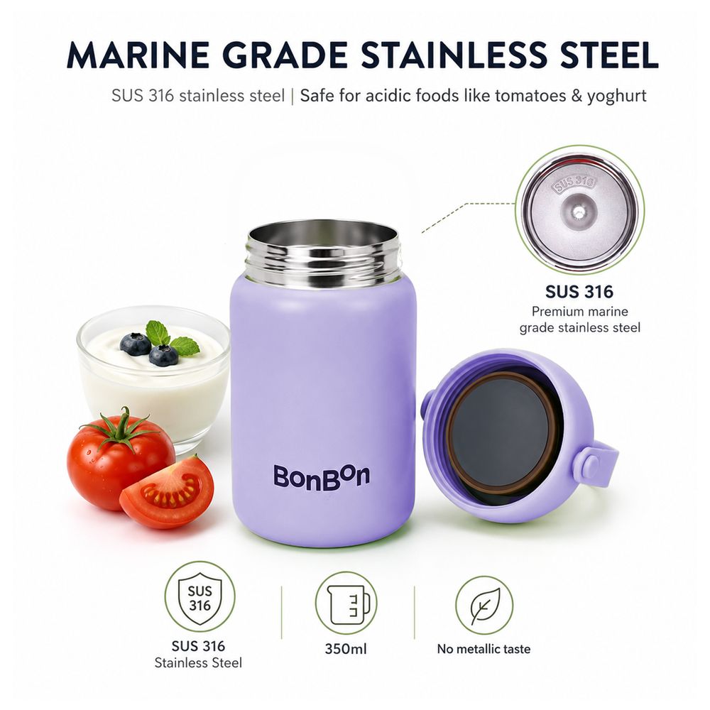 Bonbon - Insulated Stainless Steel Food Jar - Purple - 350 ml