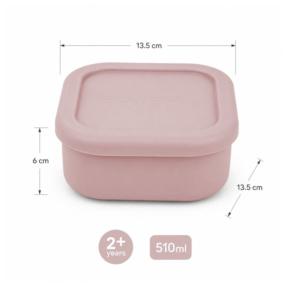 Bonbon - Silicone Snack Box - Pink - 510 ml