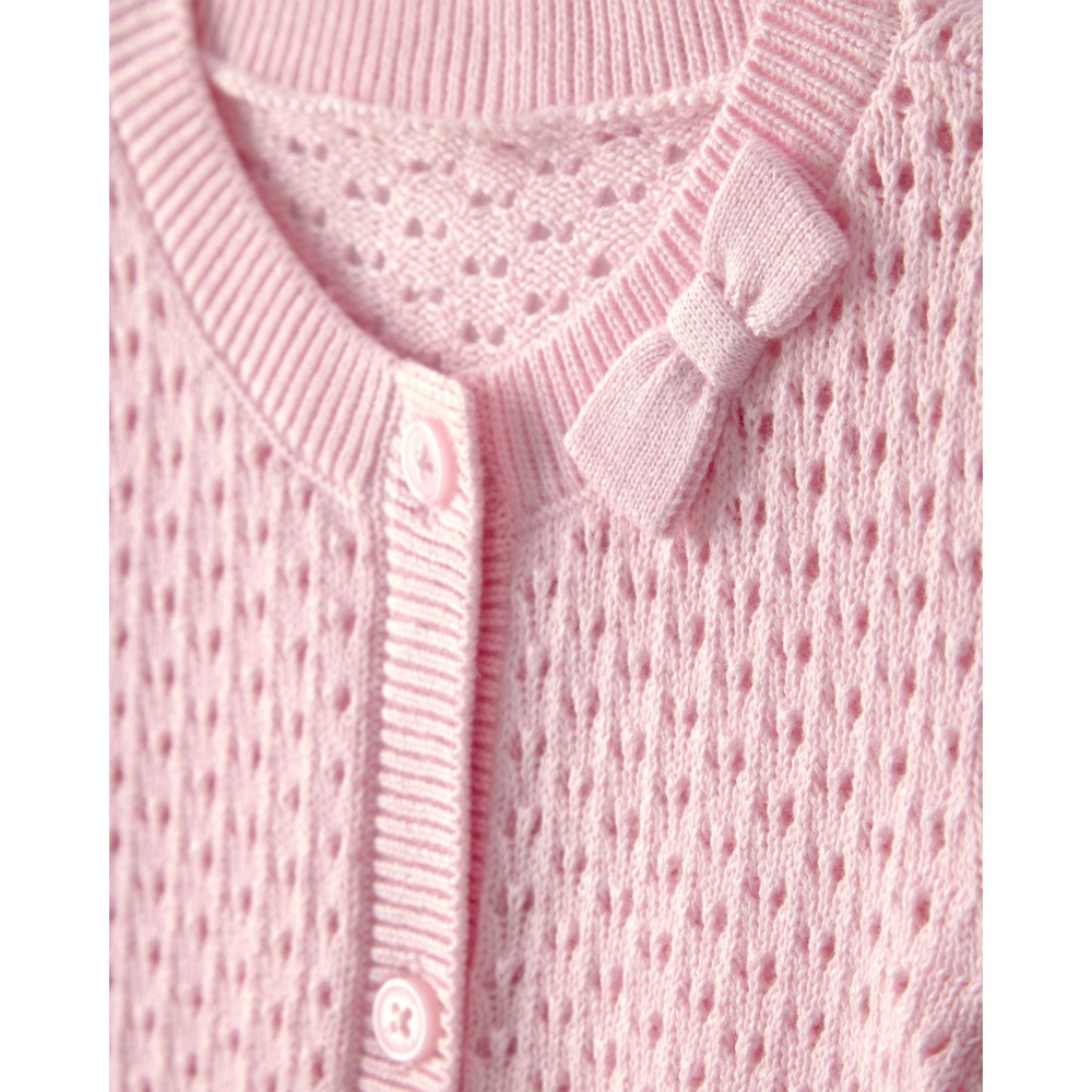 OshKosh B'Gosh - Baby Girl's Long Sleeves Sweater With Bow Detail - Pink
