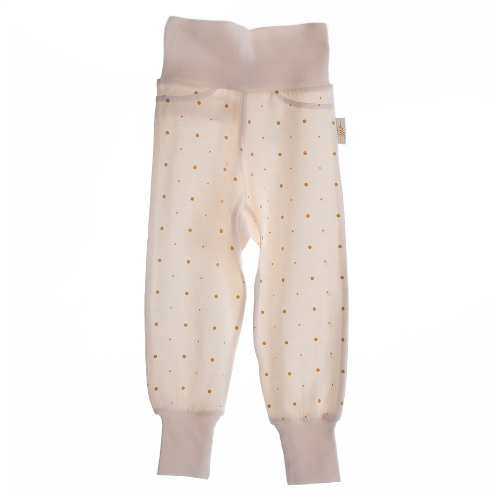 Elli Junior Bamboo Baby Pants with Golden Dots - Beige