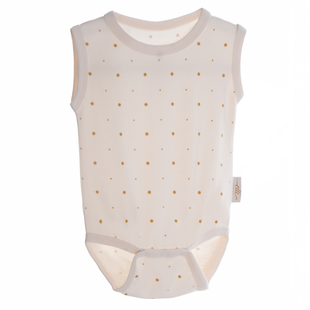 Elli Junior Bamboo Tank Bodysuit with Golden Dots - Beige