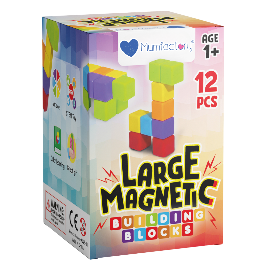 Mumfactory - Large Magnetic Building Blocks - 12 Pcs