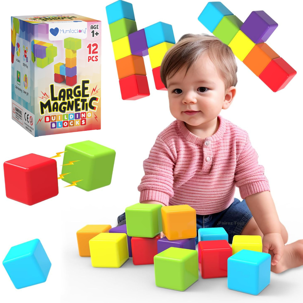 Mumfactory - Large Magnetic Building Blocks - 12 Pcs