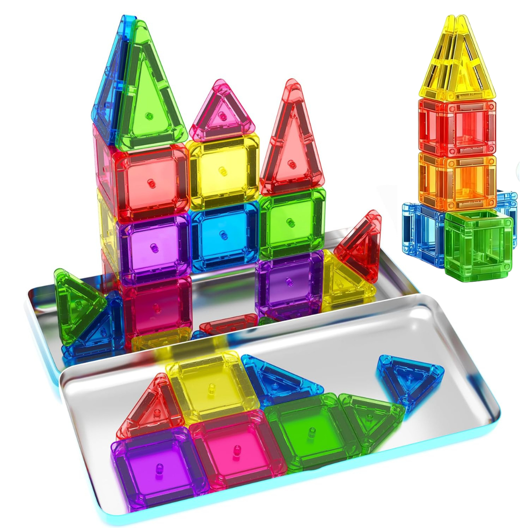 Mumfactory - Mini Magnetic Tiles Building Blocks Set - 36 Pcs