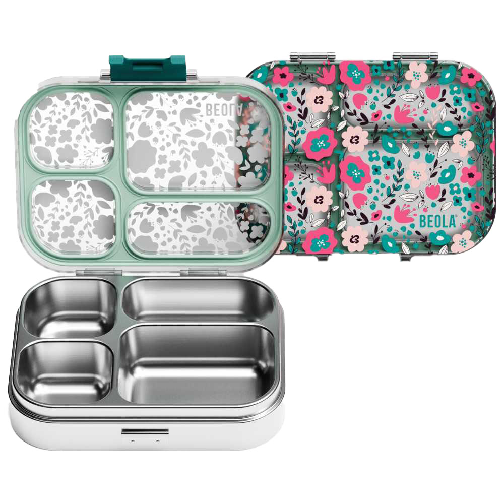 Beola - Stainless Steel 4 Compartment Bento Lunch Box - Ever Blooming