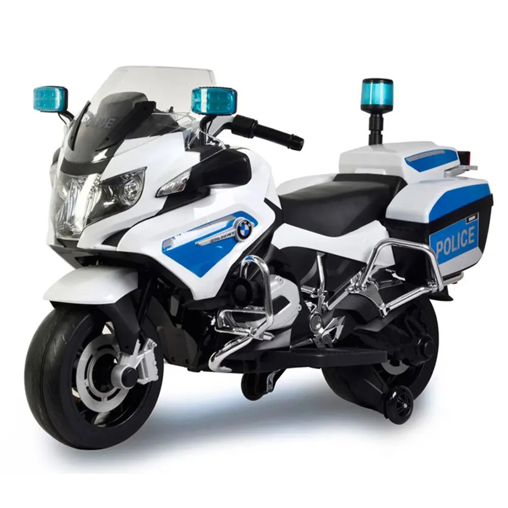 BMW - Police Kids Electric Ride-On Motorcycle - 12V - White