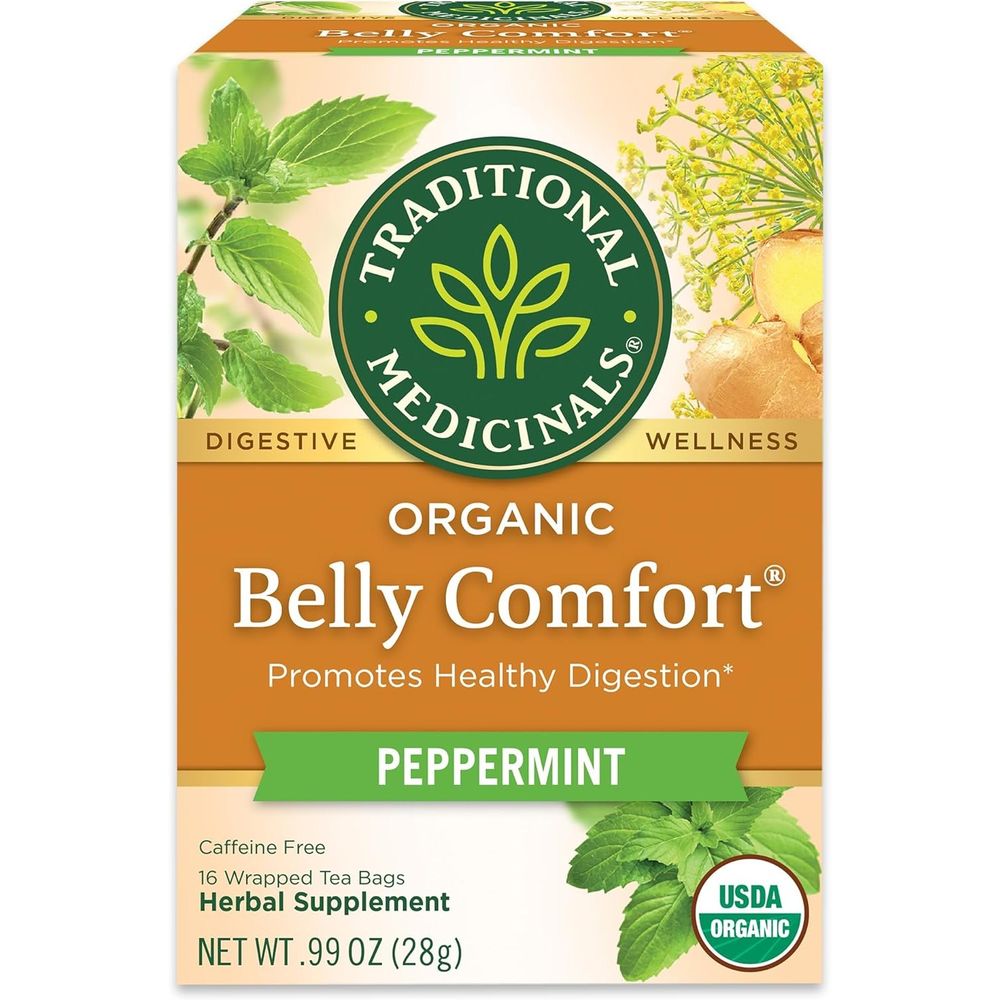 Traditional Medicinals - Belly Comfort Peppermint Supplement Tea Bags - 16 Pcs