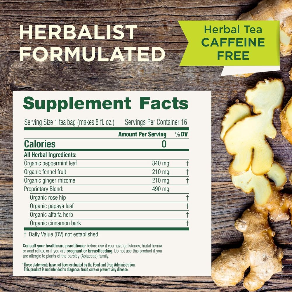 Traditional Medicinals - Belly Comfort Peppermint Supplement Tea Bags - 16 Pcs