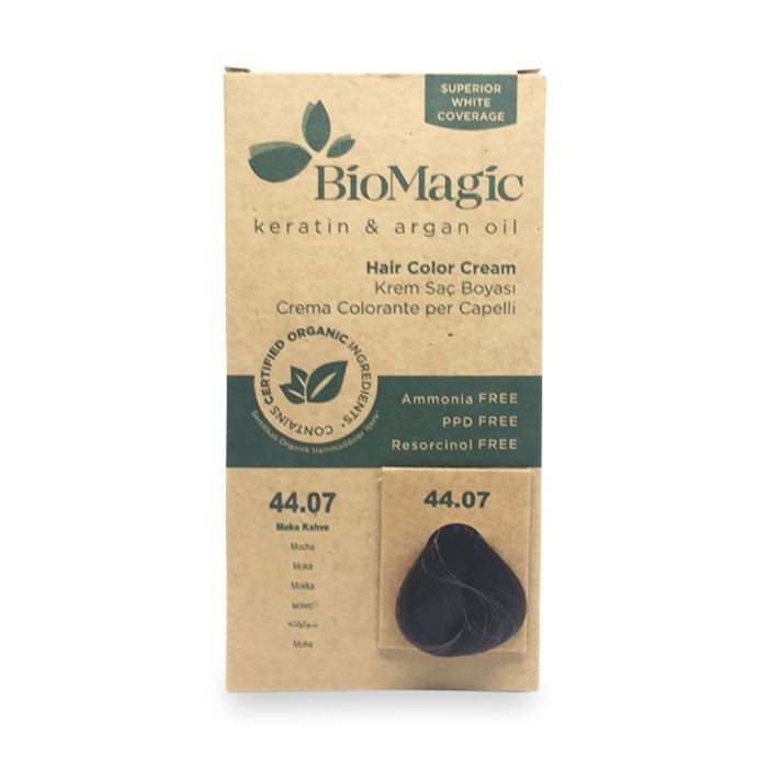 Biomagic - Hair Color Cream Infused With Keratin And Argan Oil - CK 44/07 Mocha 60ml
