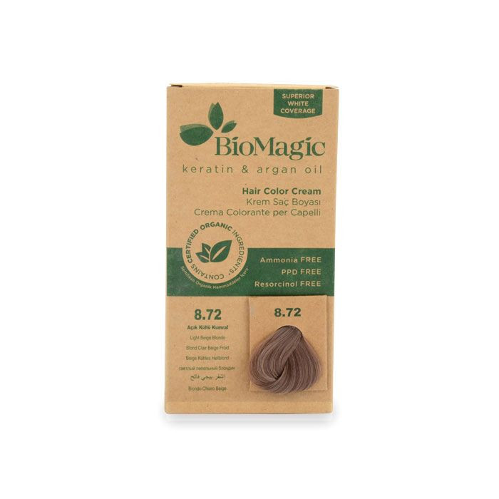 Biomagic - Hair Color Cream Infused With Keratin And Argan Oil - CK 8/72 Light Beige Blonde 60ml