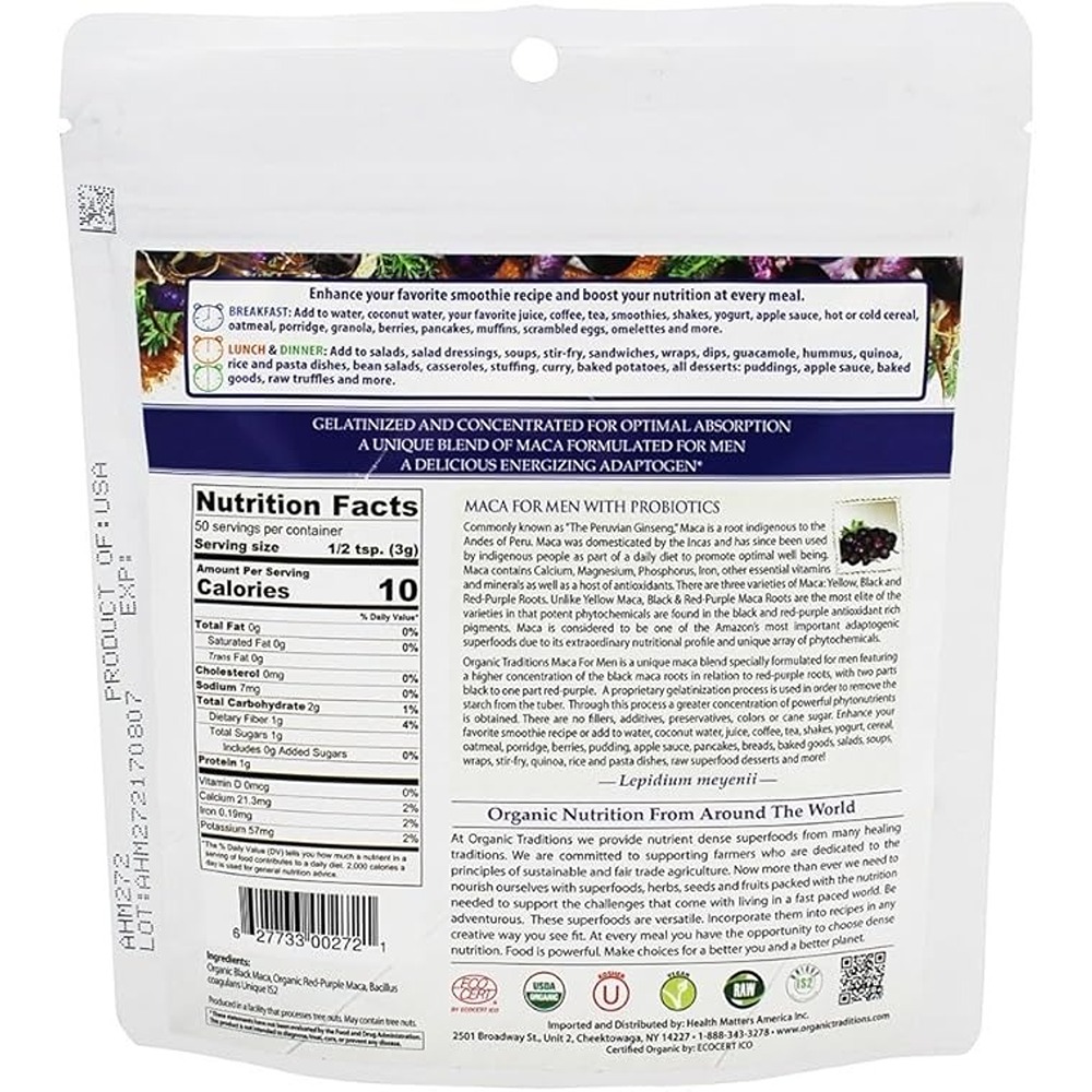 Organic Traditions - Men's Maca Powder With Probiotics - 150 g