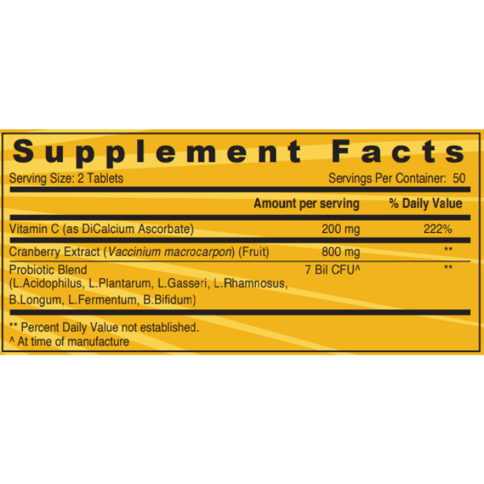 Sunshine Nutrition - Cranberry+ Probiotics & Vitamin C 100Tabs