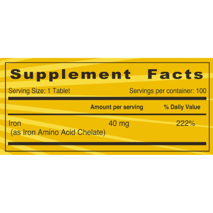 Sunshine Nutrition - High Potency Iron 40 Mg Tabs 100'S
